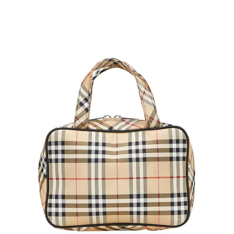 バーバリー ノバチェック ハンドバッグ ベージュ マルチカラー キャンバス レザー レディース BURBERRY 【中古】 バーバリー ノバチェック ミニハンドバッグ ベージュ マルチカラー