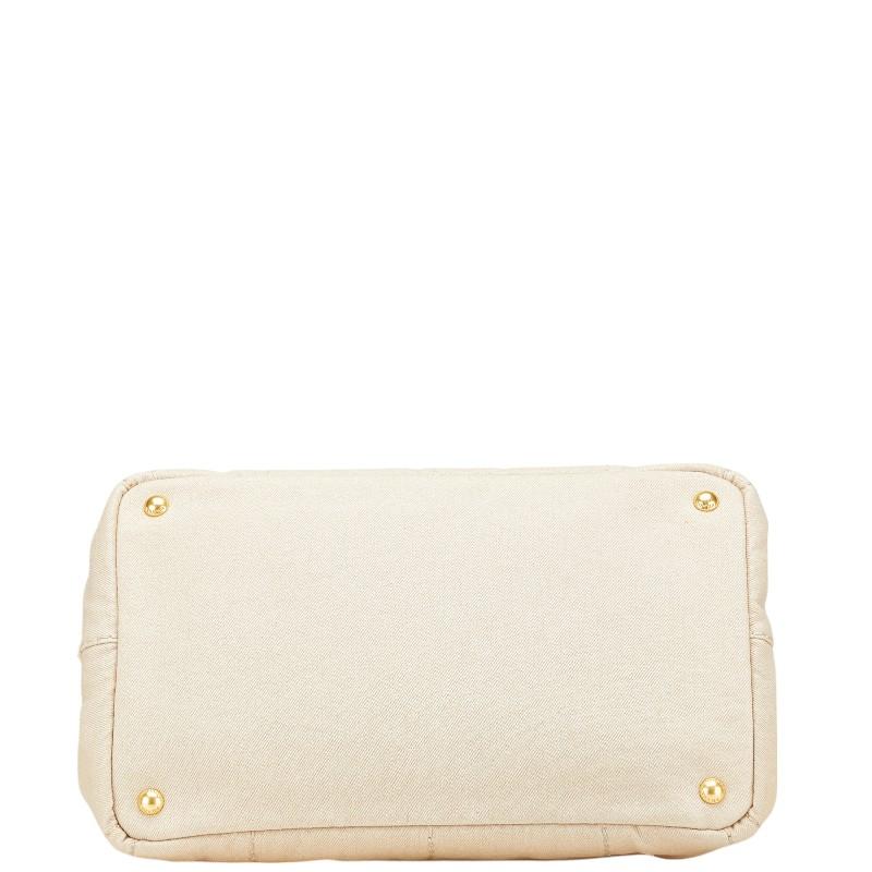 PRADA プラダ 三角ロゴプレート カナパM ハンドバッグ B1877B ベージュ  