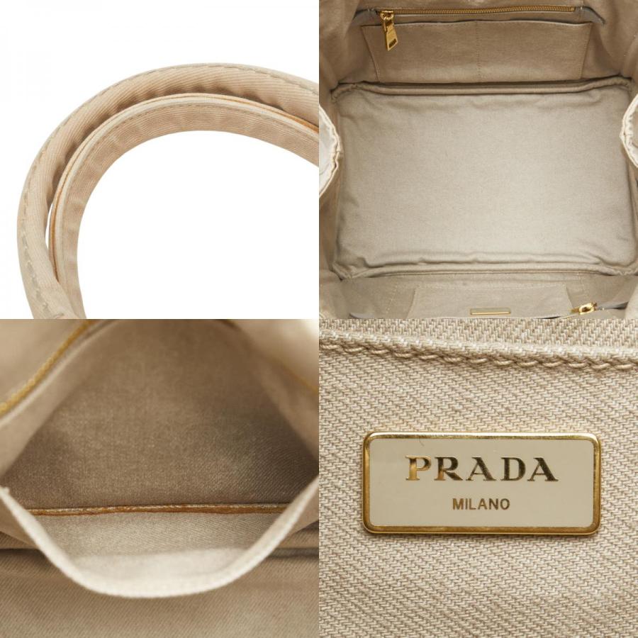 PRADA プラダ 三角ロゴプレート カナパM ハンドバッグ B1877B ベージュ  