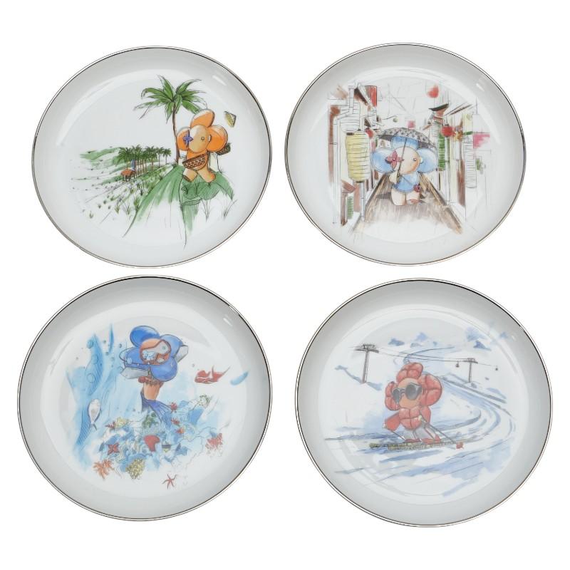 【新品/未使用】ルイ・ヴィトンヴィヴィエンヌアシェット4 GI0546 ルイ ヴィトン セット4 アシェット ヴィヴィエンヌ プレート 皿