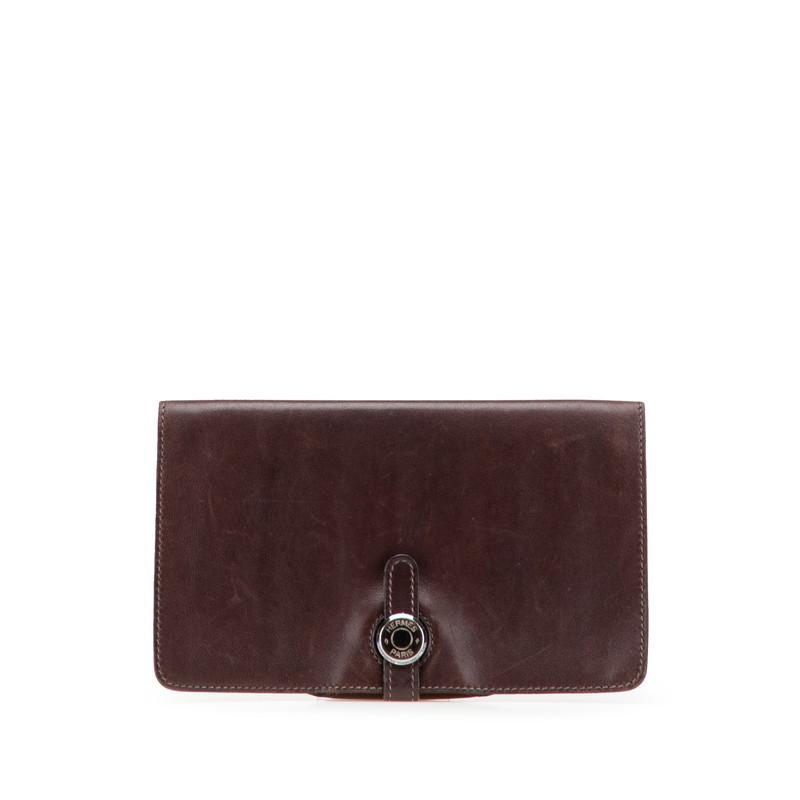 エルメス ドゴンMM 長財布 カードケース ブラウン スイフト レディース HERMES 【中古】 エルメス ドゴンMM 長財布 カードケース ブラウン スイフト レディース