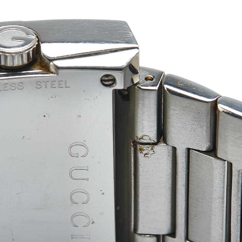 グッチ 腕時計 100M クオーツ ブラック文字盤 ステンレス