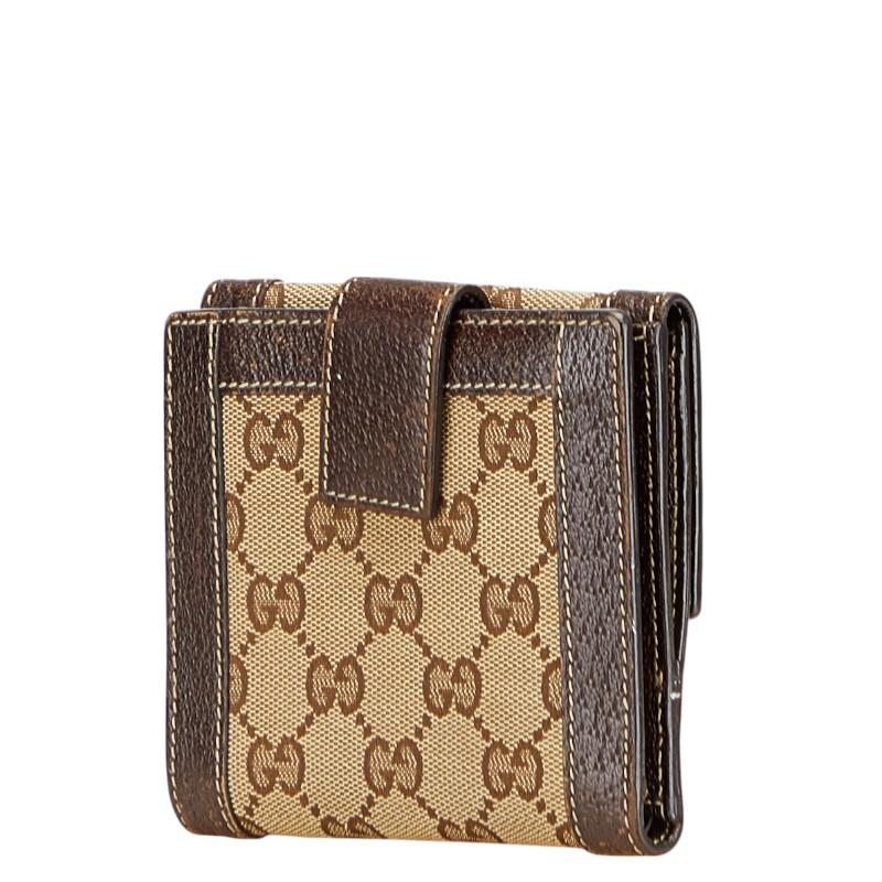 GUCCI グッチ GGキャンバス 二つ折り財布 154117 ベージュ