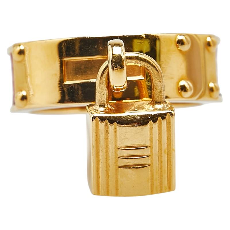 HERMES エルメス スカーフリング ケリー カデナ ゴールド リザード 美品 HERMES エルメス ケリー カデナ モチーフ スカーフリング