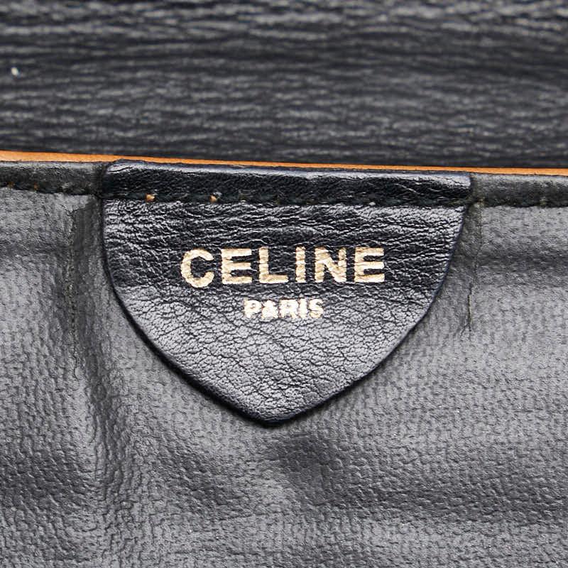 美品　セリーヌ　クラッチバッグ　馬車金具　レザー　セカンドバッグ　黒 CELINE セリーヌ 馬車金具 クラッチバッグ セカンドバッグ