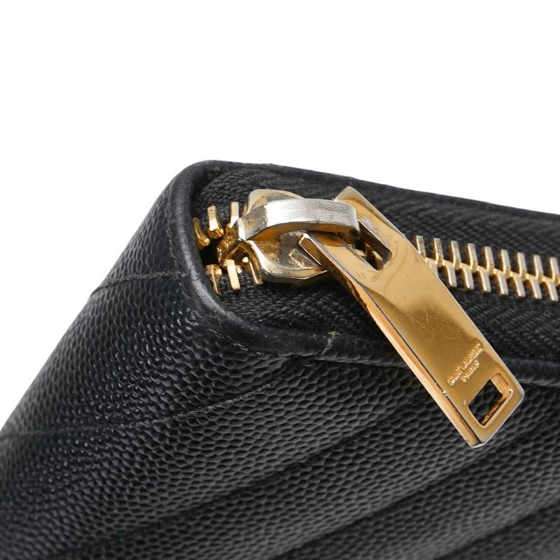 ASUS（エイスース） サンローラン YSLロゴ Vステッチ 長財布 ラウンド