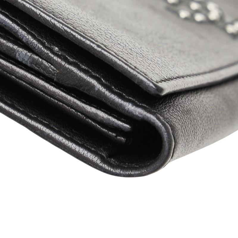 ASUS サンローラン YSLロゴ スタッズ 長財布 ブラック レザー