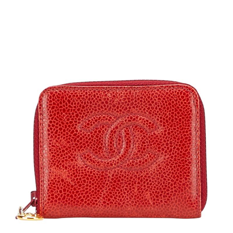 シャネル ココマーク ケース 小銭入れ レッド キャビアスキン レディース CHANEL 【中古】 CHANEL（シャネル） ココマーク コインケース 小銭入れ レッド