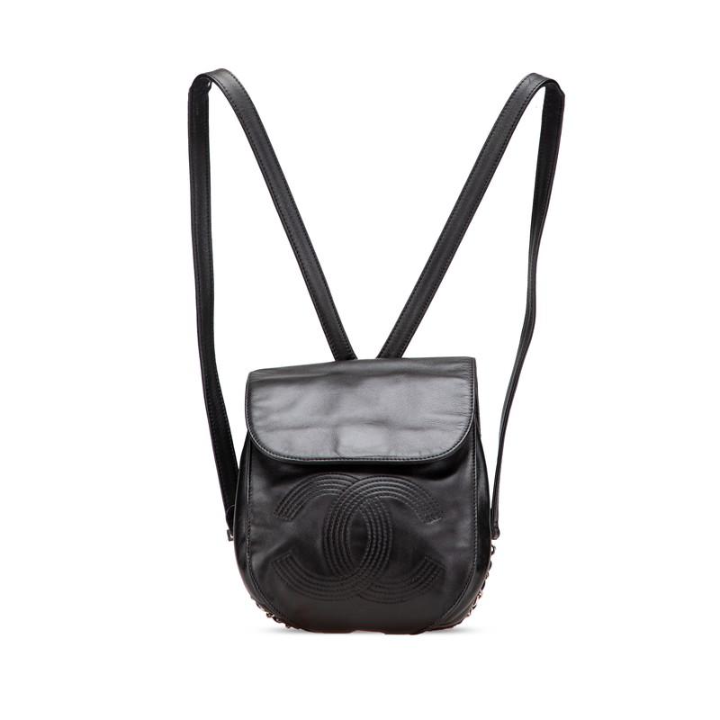 シャネル トリプルココ チェーン リュック バックパック ココマーク ラムスキン CHANEL シャネル ココマーク チェーン リュック バックパック
