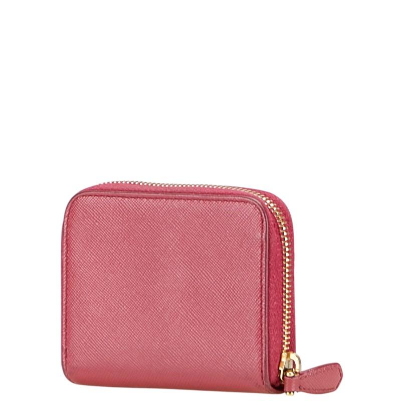 PRADA プラダ ロゴ 二つ折り財布 ピンク サフィアーノレザー  