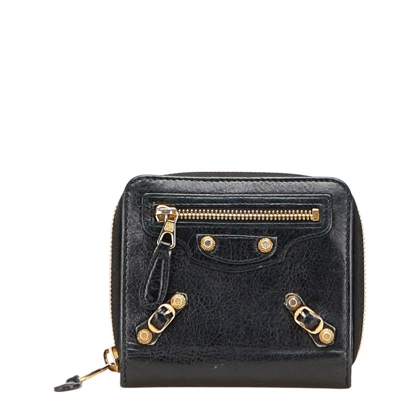 BALENCIAGA ブラック 二つ折り財布【美品】 BALENCIAGA ブラック 二つ折り財布