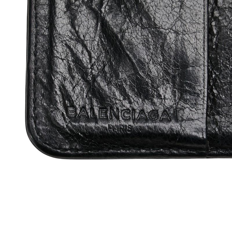 BALENCIAGA バレンシアガ 二つ折り財布 310699 ブラック レザー