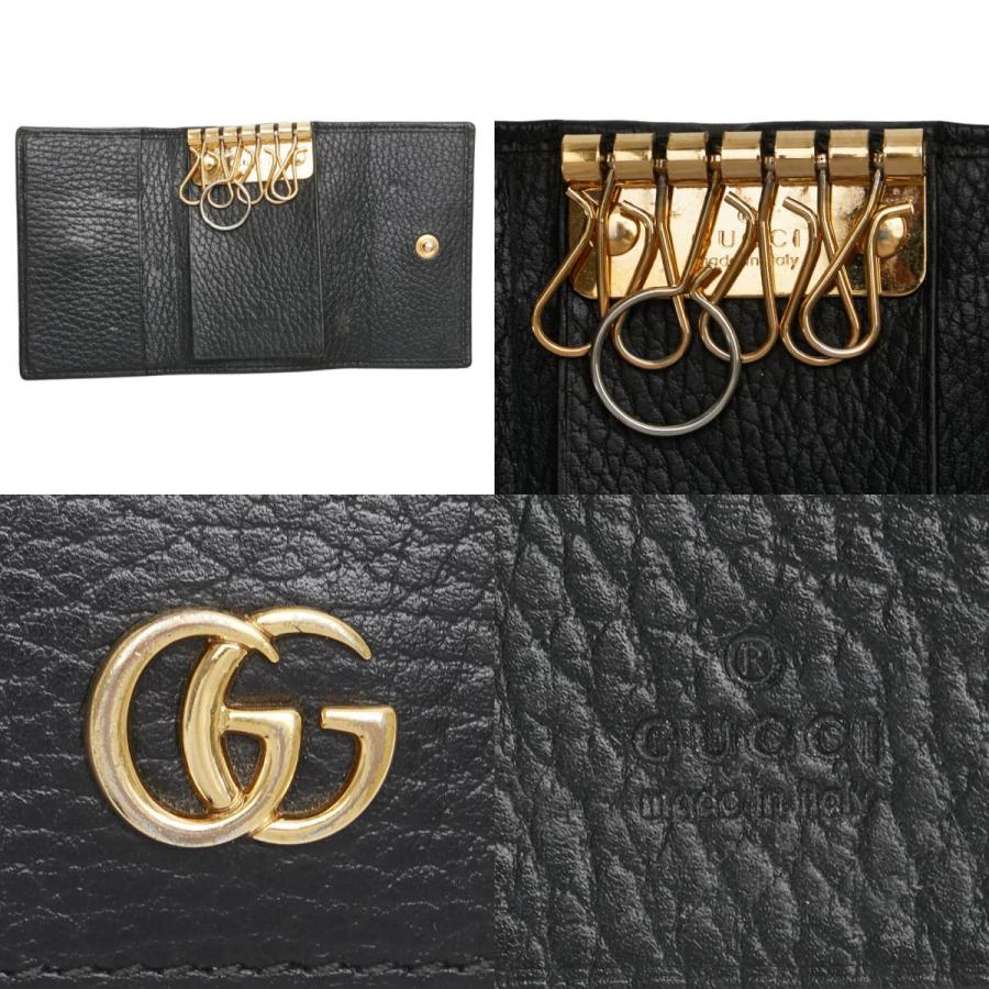 GUCCI（グッチ） GGマーモント 6連 キーケース 456118 ブラック レザー 
