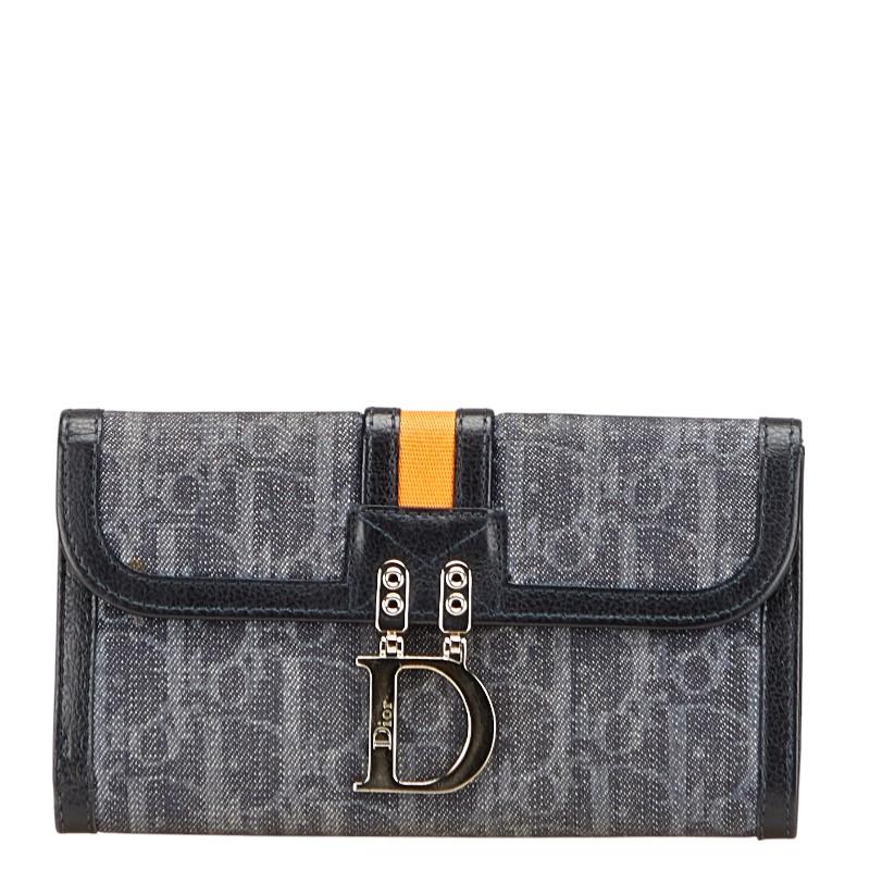 ディオール トロッター フライトライン 二つ折り財布 ブラック グレー