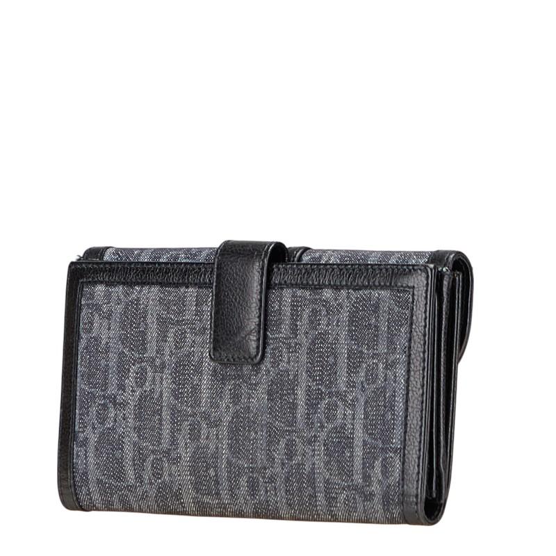 ディオール トロッター フライトライン 二つ折り財布 ブラック グレー