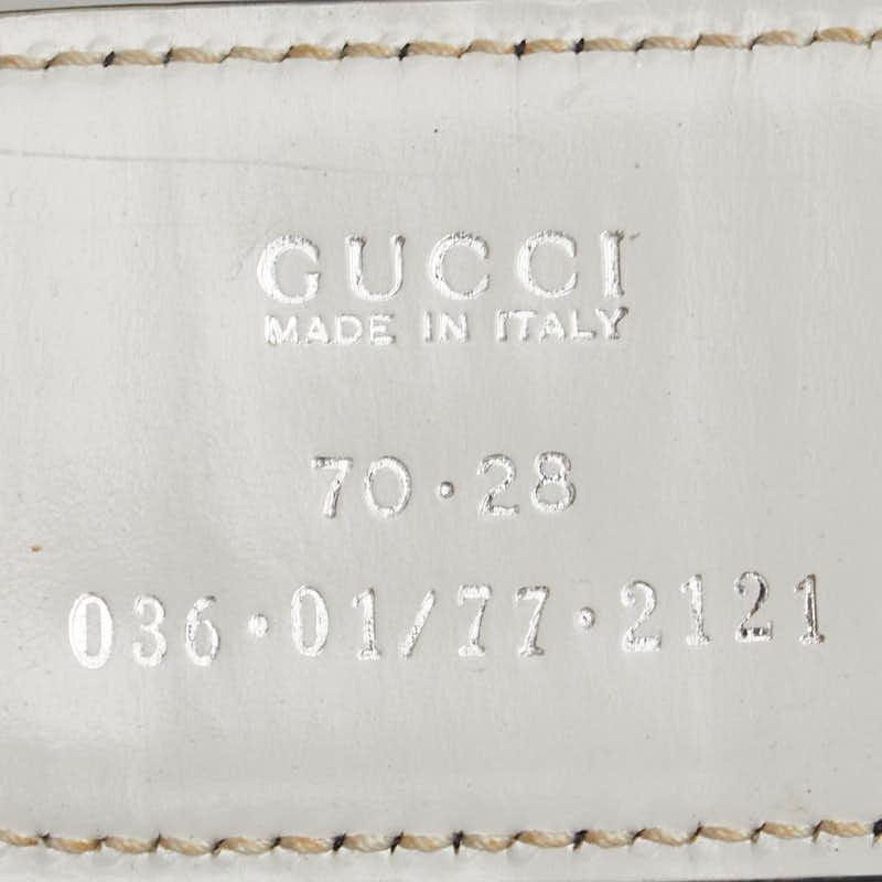 GUCCI（グッチ） GGバックル ベルト サイズ:70/28 ネイビー ホワイト