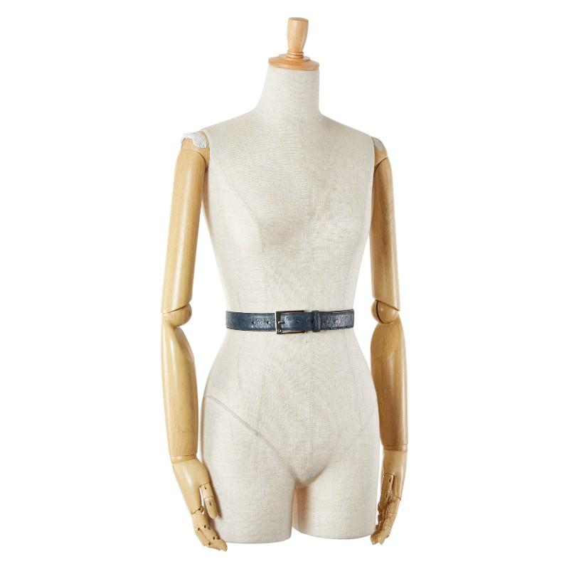 GUCCI グッチ ベルト サイズ:90/36 345658 ネイビー オーストリッチ  