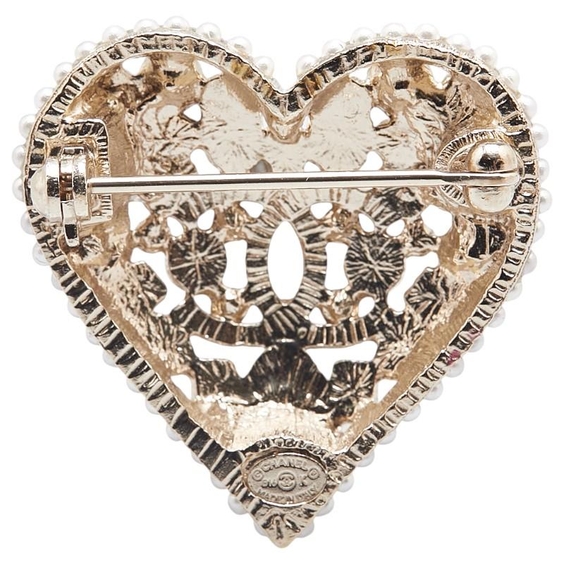 CHANEL シャネル ココマーク ハート ビジュー ブローチ