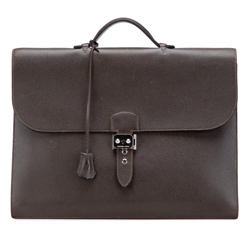 【状態良好】HERMES サックアデペッシュ 41 ビジネスバッグ レザー 茶色 状態良好】HERMES サックアデペッシュ 41 ビジネスバッグ レザー