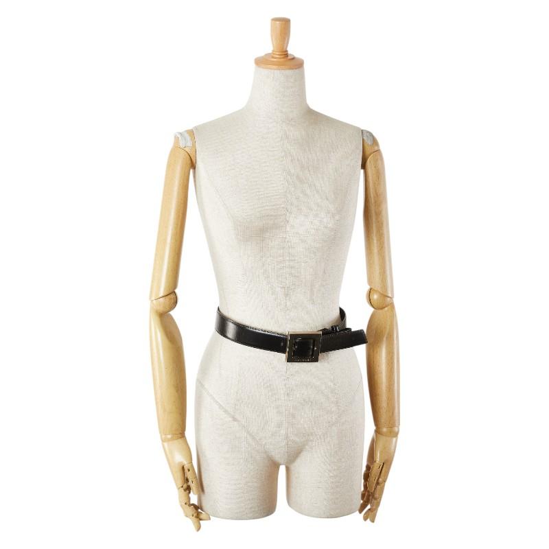 【新品未使用】BVLGARI / スクエアバックル　ブラックベルト ブルガリ スクエアバックル ベルト ブラック レザー レディース