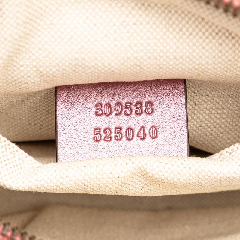 専用グッチ バンブー×マイクロシマ ショルダーバッグ レザー ベージュピンク グッチ バンブー×マイクロシマ ショルダーバッグ レザー