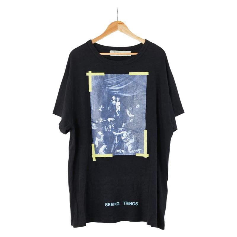 国内未使用 21SS OFF-WHITE オフホワイト カラヴァッジョ Tシャツ off white Off-White オフホワイト CARAVAGGIO Tシャツ メンズ