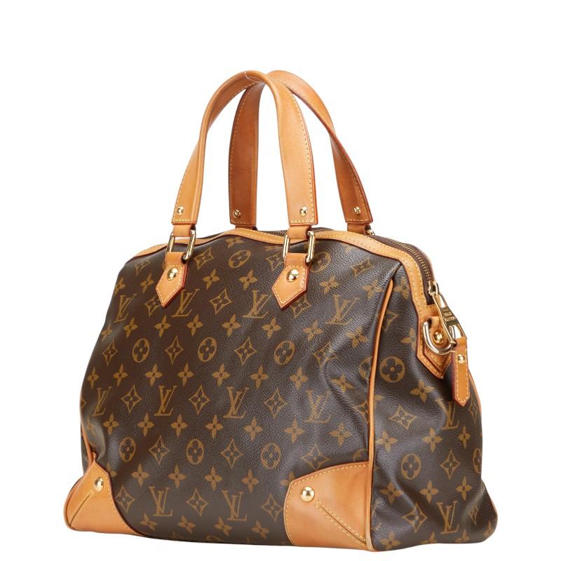 Louis Vuitton PVCハンドバッグ ブラウン トゥルーヴィル モノグラム ハンドバッグ PVC レザー ブラウン