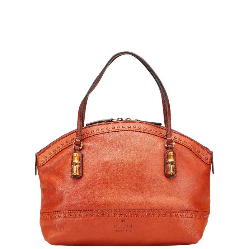 GUCCI グッチ　ハンドバッグ　バンブー　ブラウン　レザー GUCCI グッチ バンブー ハンドバッグ 339002 ブラウン レザー