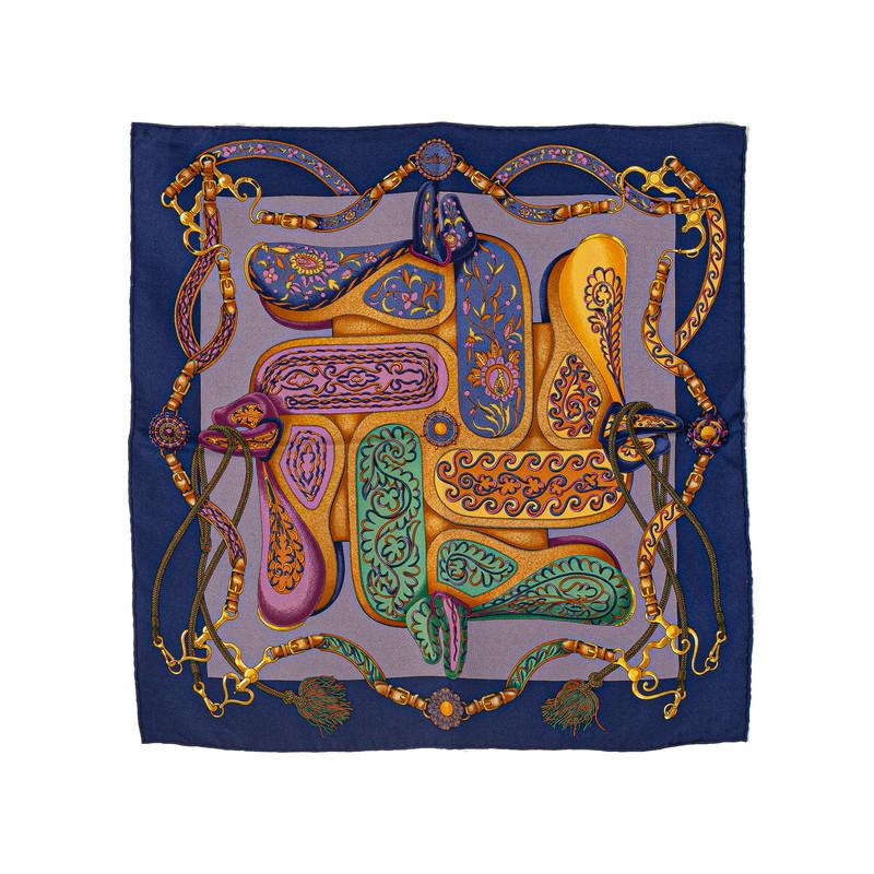 HERMES｜エルメス カレ45 シルクミニスカーフ ネイビー HERMES エルメス スカーフ ガヴロッシュ GAVROCHE TWILL 45×45