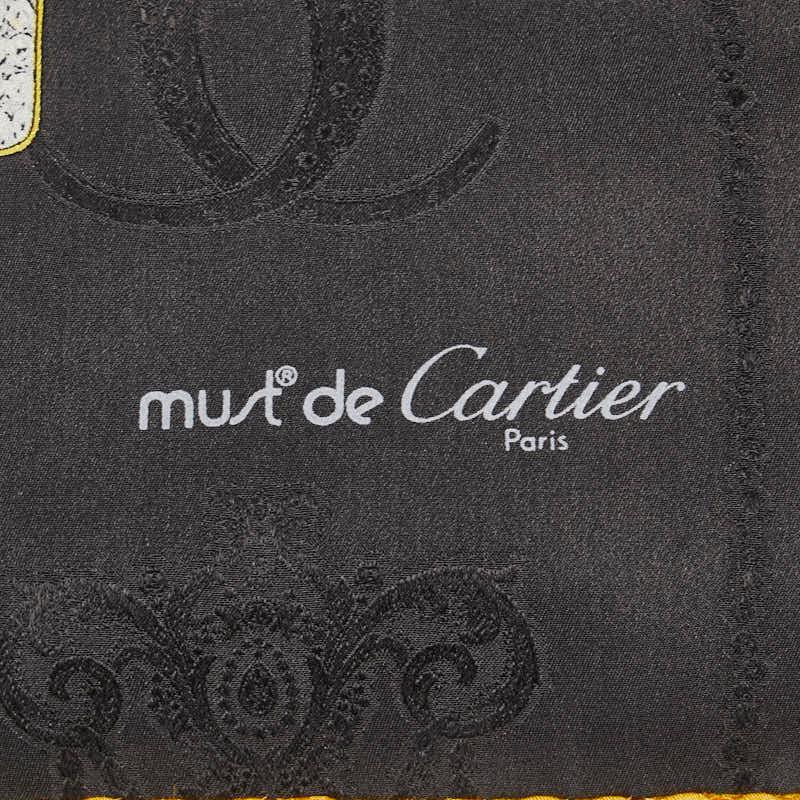 カルティエ パンテール ベルト モチーフ スカーフ グレー マルチカラー シルク レディース CARTIER 【中古】 Cartier（カルティエ） パンテール ベルト モチーフ スカーフ グレー