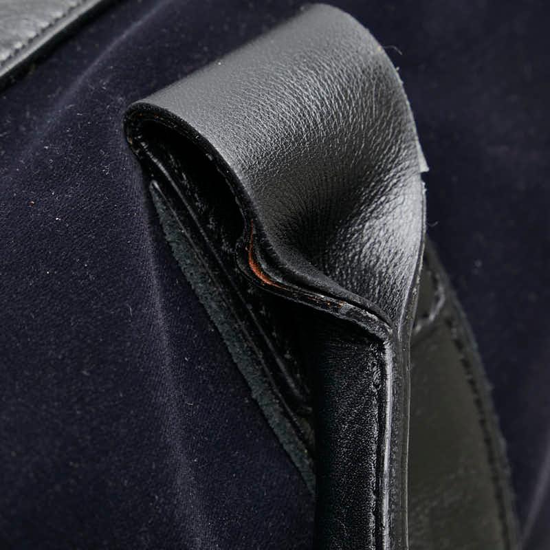 エンポリオ アルマーニ ロゴ ボストンバッグ ネイビー ブラック ポリエステル ナイロン レザー レディース Emporio Armani 【中古】_5