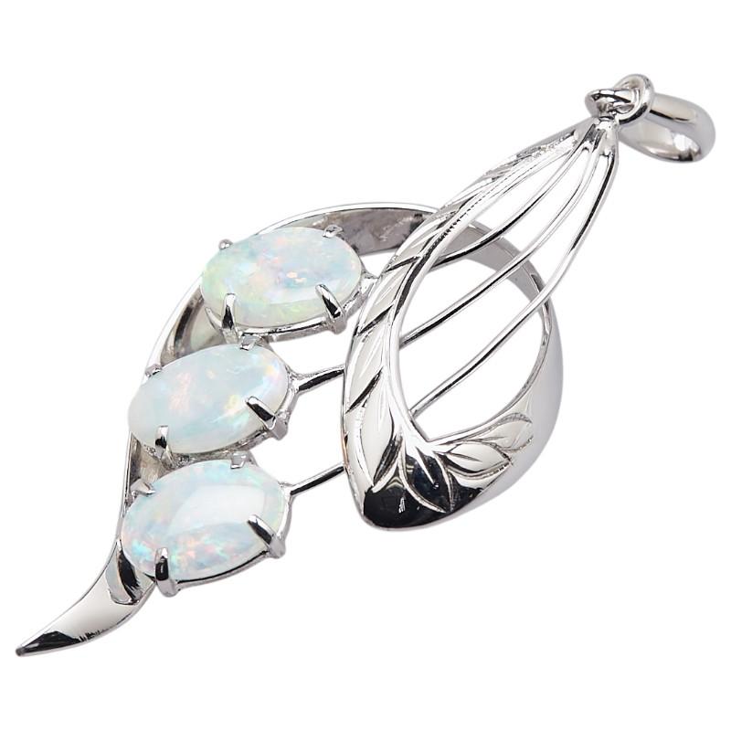 美品 K14WG ホワイトゴールド ペンダントトップ オパール 【1-0220802】