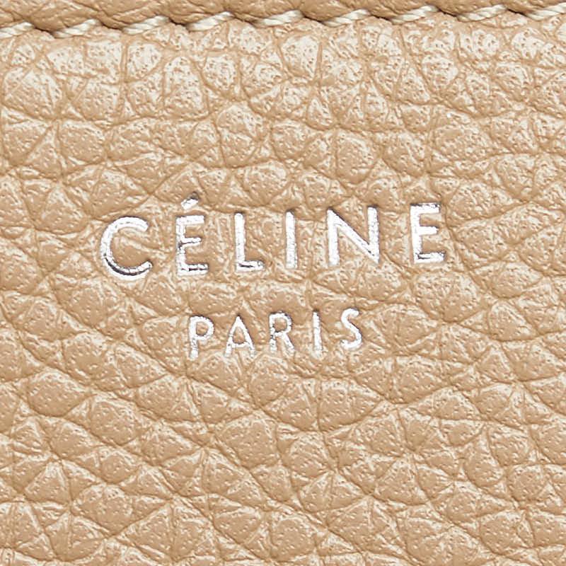 CÉLINE ベージュ レザー 長財布 CELINE セリーヌ 長財布 ラウンドファスナー ベージュ レザー