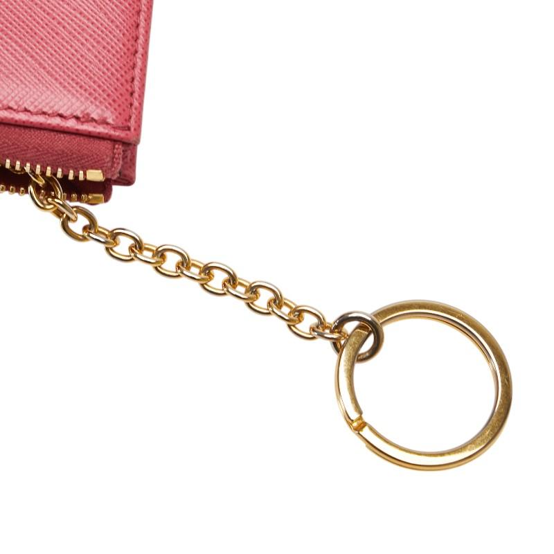 PRADA プラダ キーケース L字ファスナー 1PP026 ピンク レザー