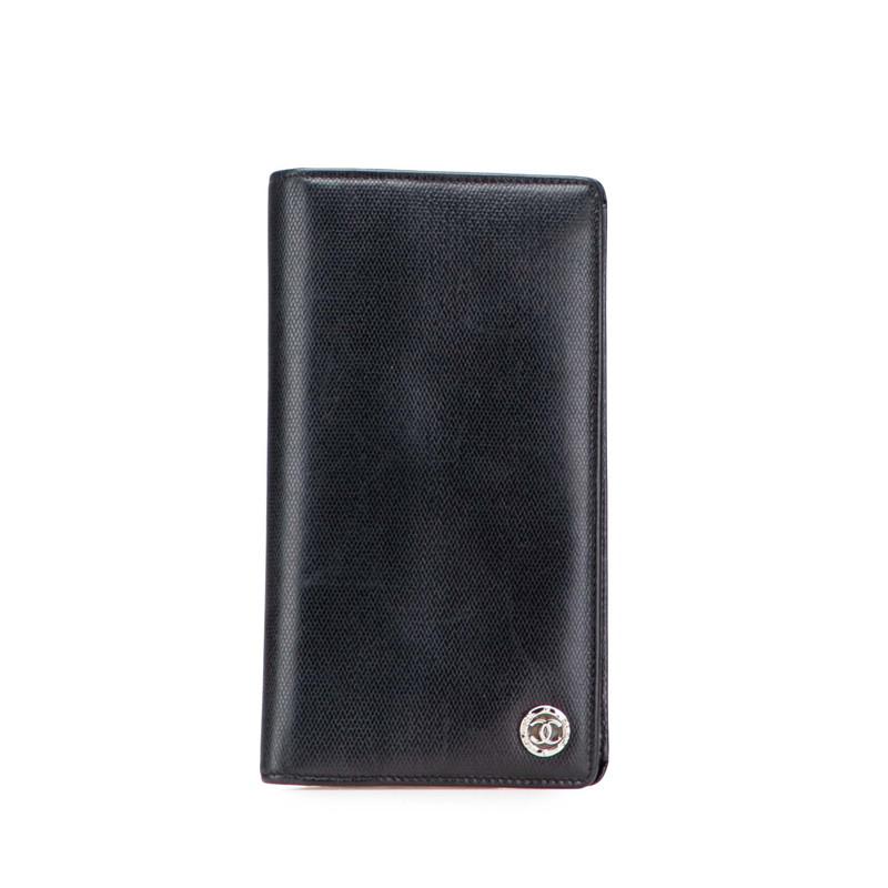 【中古】CHANEL シャネル　長財布　ココボタン　黒 CHANEL シャネル ココボタン 長財布 ブラック レザー レディース