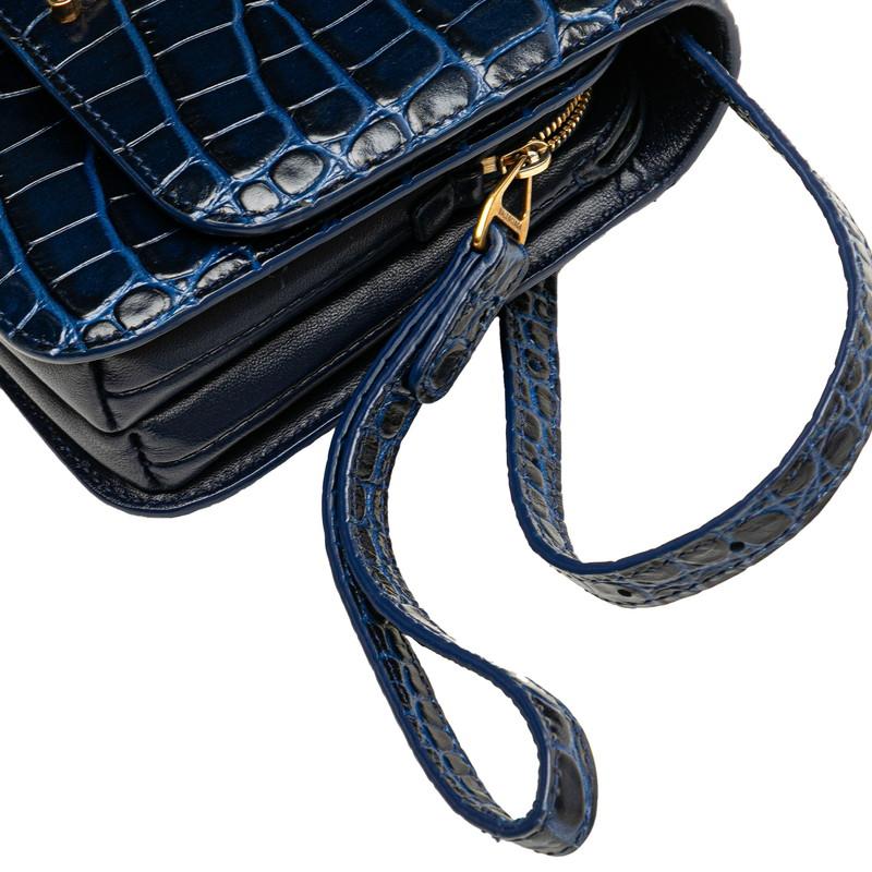 BALENCIAGA（バレンシアガ） Bロゴ クロコ型押し ショルダーバッグ