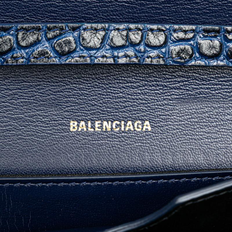 BALENCIAGA（バレンシアガ） Bロゴ クロコ型押し ショルダーバッグ
