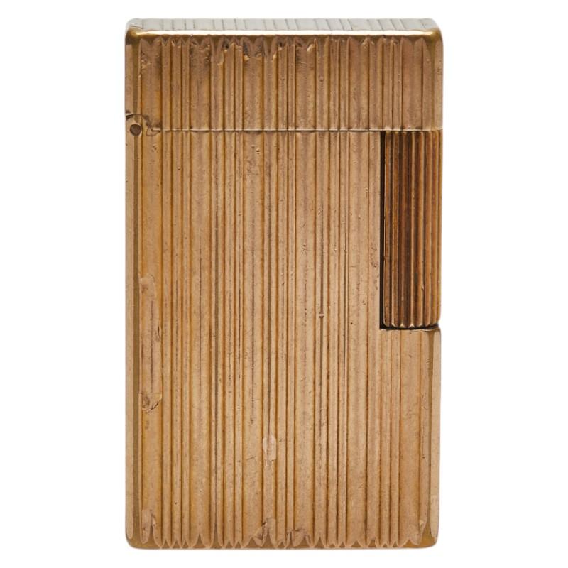 デュポン ライン1 ロング ローラー式 ガスライター ゴールド メッキ  