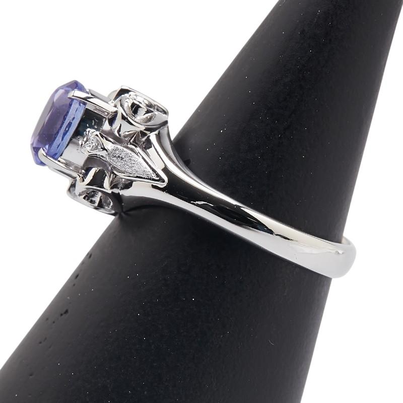 Pt900 プラチナ タンザナイト1.17ct ダイヤ リング 指輪 レディース