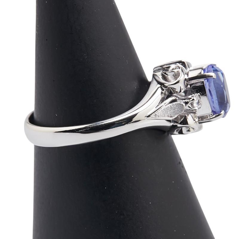 Pt900 プラチナ タンザナイト1.17ct ダイヤ リング 指輪 レディース