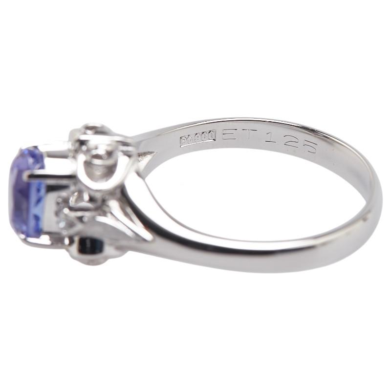 Pt900 プラチナ タンザナイト1.17ct ダイヤ リング 指輪 レディース