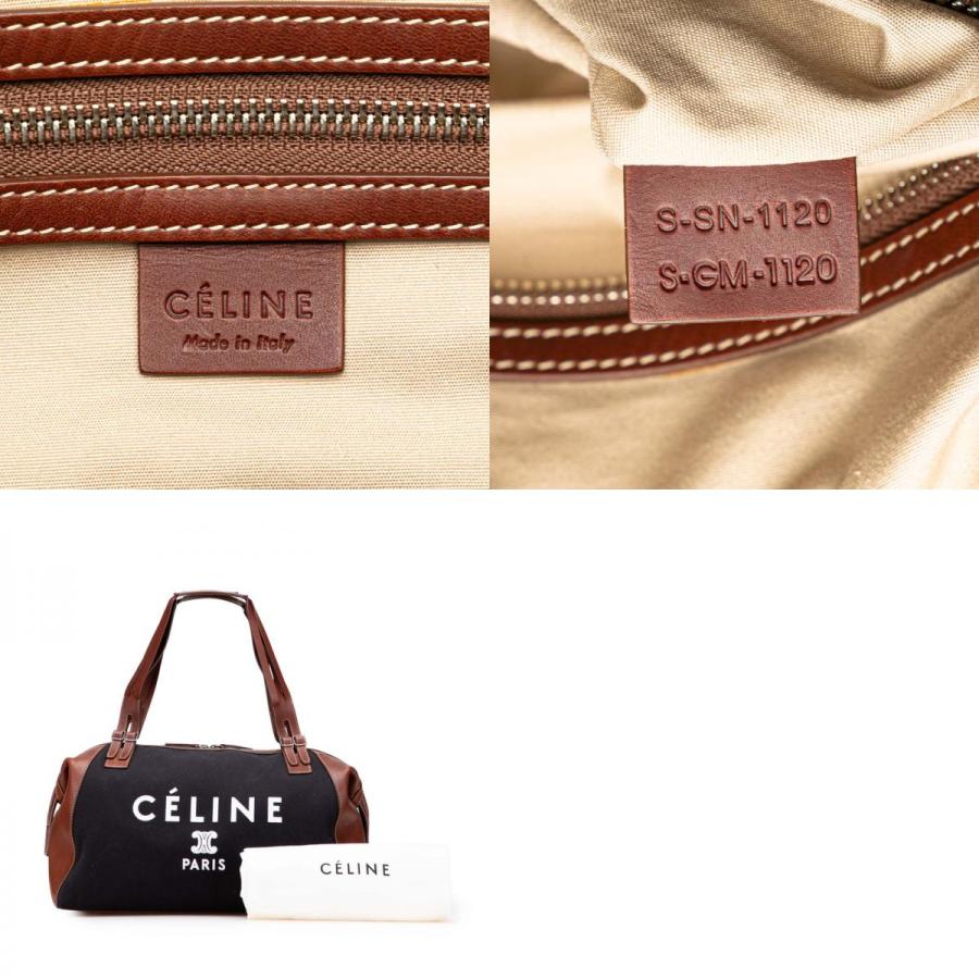 CELINE セリーヌ ロゴ トートバッグ ブラック ブラウン キャンバス