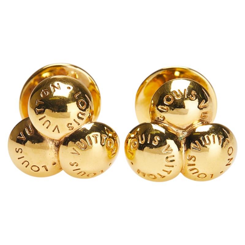 ルイ ヴィトン ブトン ドゥ マンシェット ブーケドクルー カフス M30564 ゴールド メッキ メンズ LOUIS VUITTON 【中古】_1