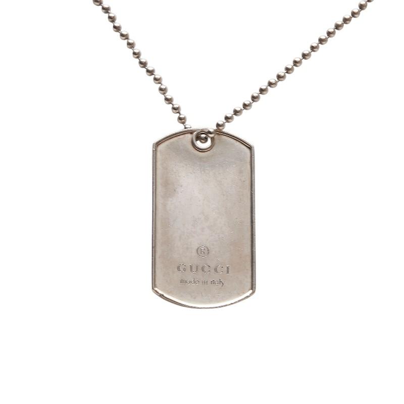 グッチ ドッグタグ ネックレス SV925 シルバー レディース GUCCI 【中古】