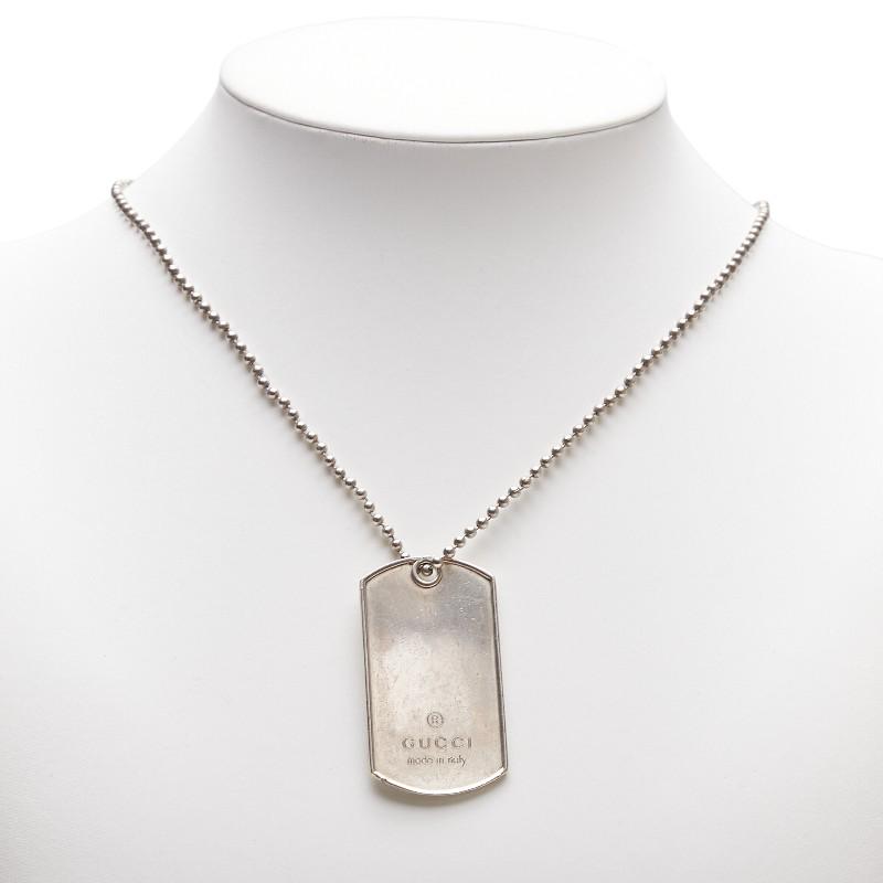 グッチ ドッグタグ ネックレス SV925 シルバー レディース GUCCI 【中古】
