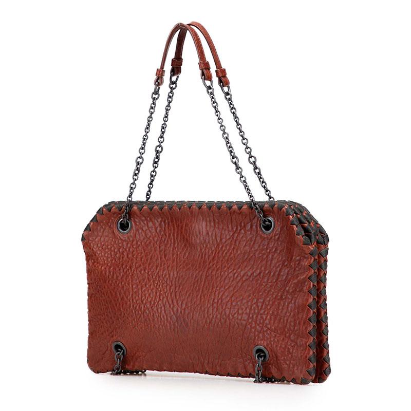 BOTTEGA VENETA チェーンショルダーバッグ　ブラック　レザー ボッテガヴェネタ マウント レザー チェーンショルダーバッグ