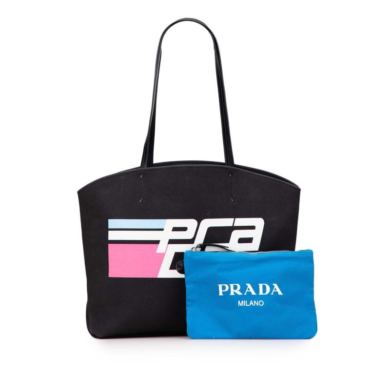 PRADA】 プラダ ロゴ トートバッグ キャンバス 【公式通販】
