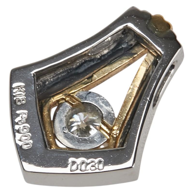 ペンダントトップ Pt900 K18 コンビ Pt900 プラチナ K18YG イエローゴールド コンビ ダイヤ0.30ct Pt900K18