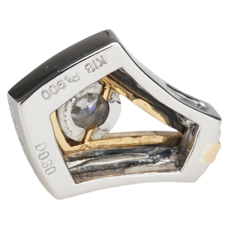 Pt900 プラチナ K18YG イエローゴールド コンビ ダイヤ0.30ct Pt900K18