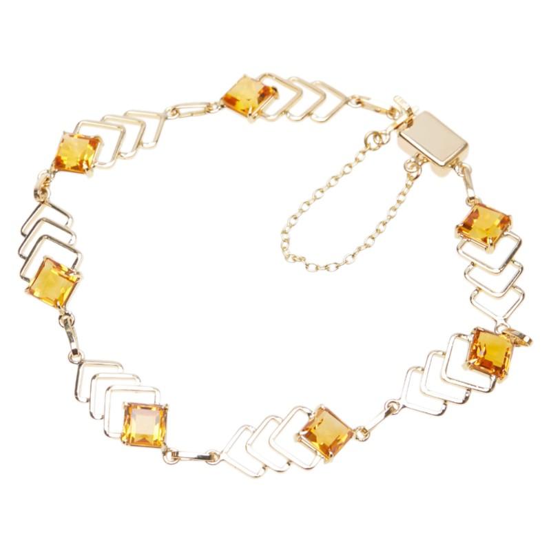 K18YG イエローゴールド シトリン ブレスレット レディース 中古 K18YG イエローゴールド シトリン ブレスレット レディース 中古